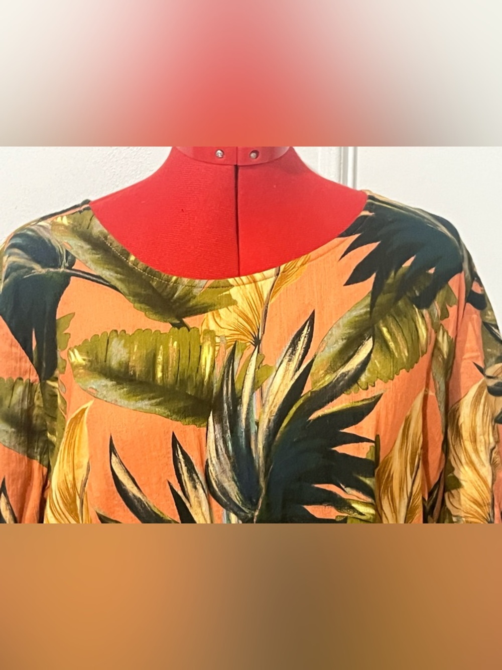 Soft Surroundings Siesta Key Tunic Top Tropical Rouille Palms sz 2X - Picture 3 of 13